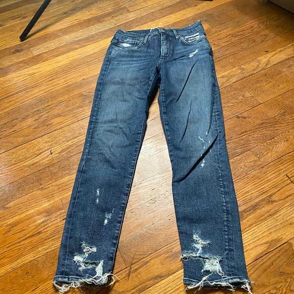 AGOLDE Los Angeles Premium Distressed Raw Hem Jeans – Size 27 - Picture 4 of 11